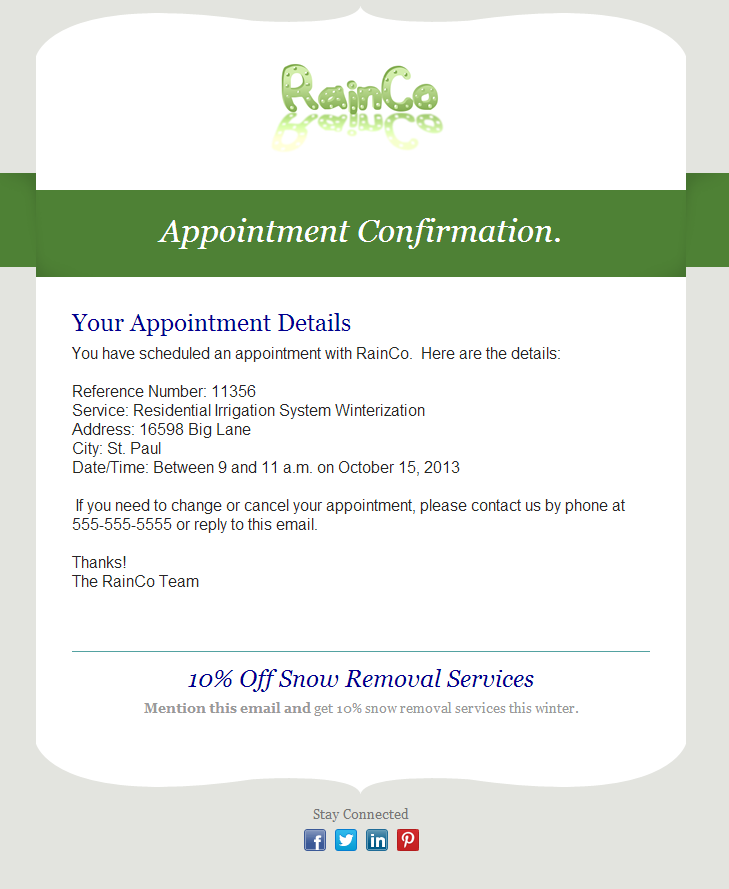 appointment confirmation